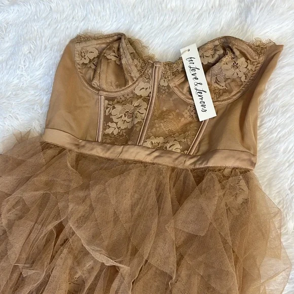 For Love & Lemons X REVOLVE Bustier Gown in Warm‎ Taupe - Picture 5 of 9